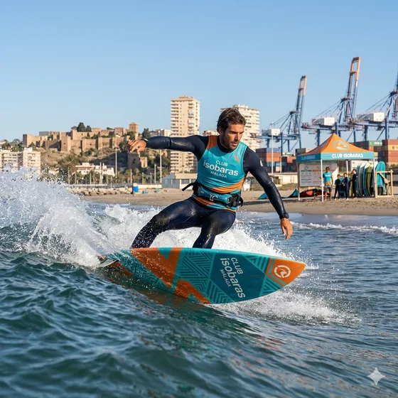 Surfistas surfeando olas en la Costa del Sol